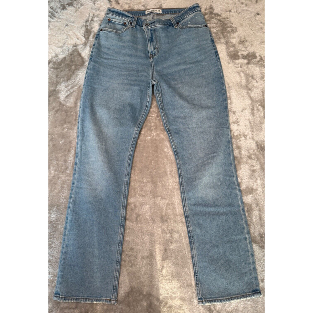 Abercrombie & Fitch 90s Slim Straight Ultra High Rise Jeans Criss Cross 8 Short